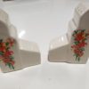 Pair of Vintage Ceramic Floral Design Grain Elevator Salt & Pepper Shakers for sale