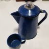 Vintage Enamel coffee pot and matching enamel cup for sale