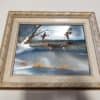 Vintage Framed Winter Ducks in Flight Art for sale