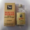 Vintage White Horse Scotch Whiskey Small Flast Bottle with Original Box for sale