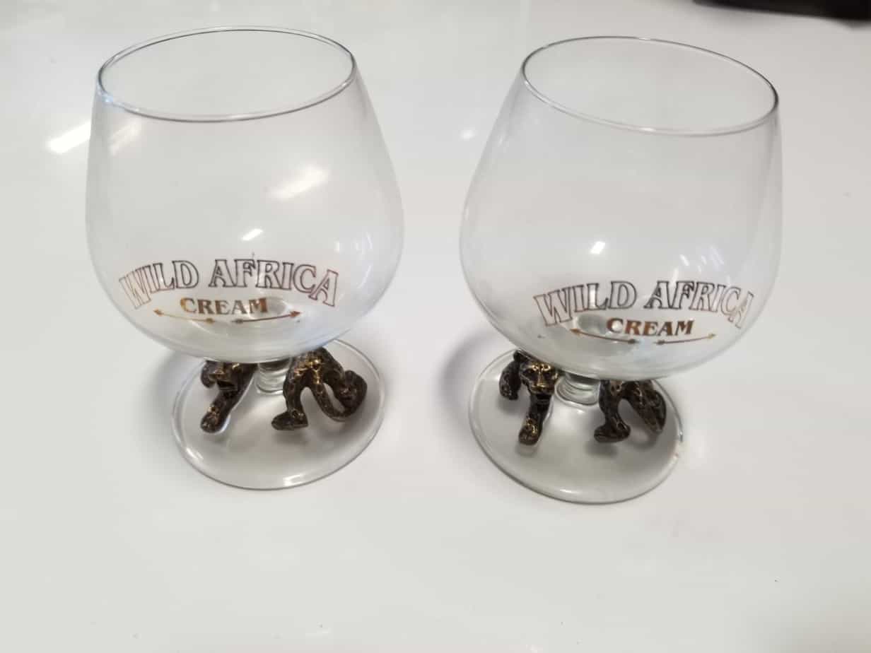 Pair of Vintage Wild Africa Cream Liqueur Glasses - Hein Ventures Inc.