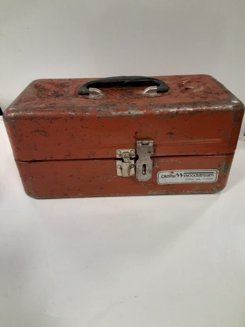 Vintage Red Metal Tackle Box