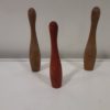 Set of Three Vintage Wooden Bowling Pins for sale