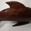 Vintage Mid Century Modern Hard Wood Carving of a Dolphin for sale