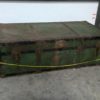 Large Antique Green Shipping Trunk for sale