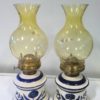 Set of 2 Matching Vintage Ceramic Oil Lamps for sale