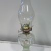 Antique Clear Glass Oil Lamp With Bird Motif for sale