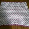 Vintage Pink White & Green Afghan Blanket for sale