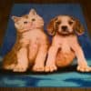 Large Puppy and Kitten Fleece Blanket for sale