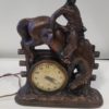 Vintage Bronze Lanshire Cowboy Clock for sale