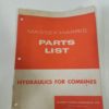 Massey Harris Parts List: Hydraulics for Combines - 1956 for sale