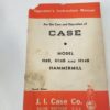 Vintage Case H8B, H10B, and H14B Hammermill Operator's Manual for sale