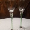 Josephinenhutte Colour Green Twist long stem liqueur glasses for sale