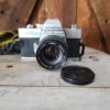 Vintage Minolta SRT202 35mm film camera with Rokkor PF 50mm Lens for sale