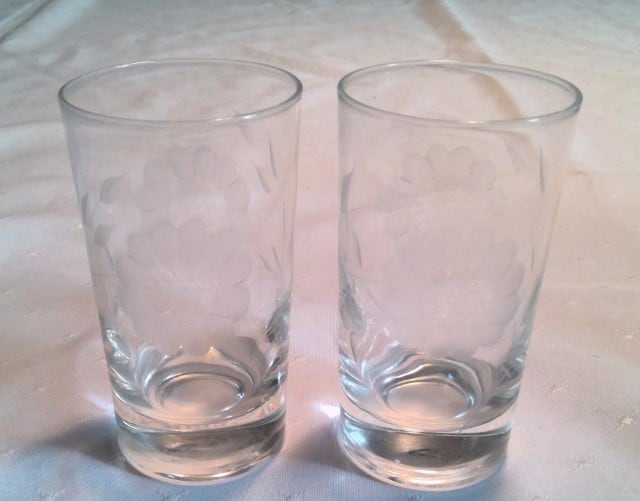 Hughes Cornflower Glass Tumbler Drinking Glasses - set of 2 for sale