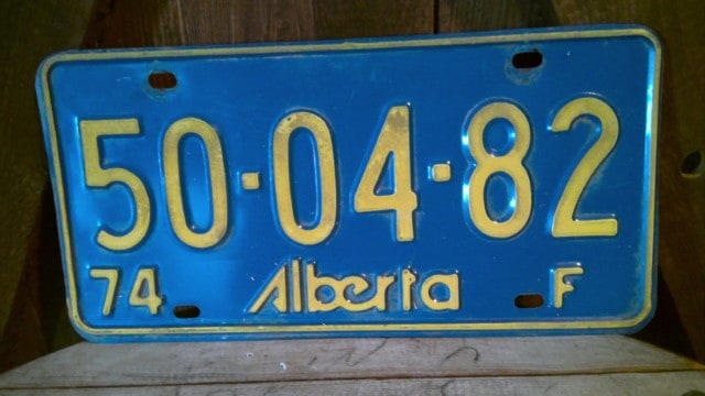 1974 Alberta License Plate for sale