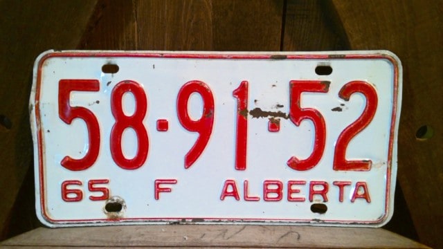 1965 Alberta Farm License Plate for sale