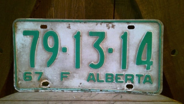 1967 Alberta License Plate for sale