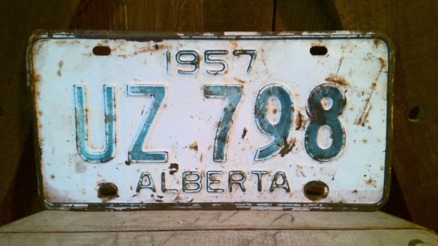 1957 Alberta License Plate for sale