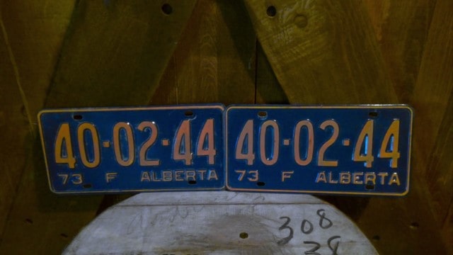 Matching set of 1972 Alberta Farm License Plates for sale