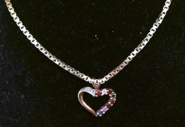 14K Gold Heart Pendant on 22in 10K Gold Chain for sale