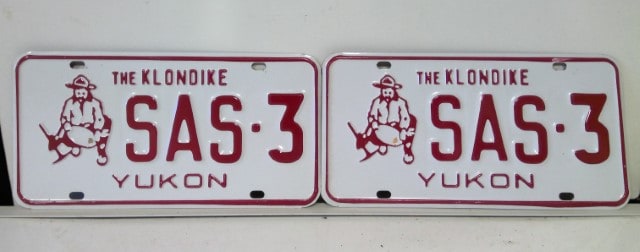 Matching Set of 1980s Klondike Yukon License Plates for sale