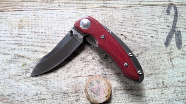 Katz Kagemusha Folding Pocket Knife in Cherrywood NJ3 for sale