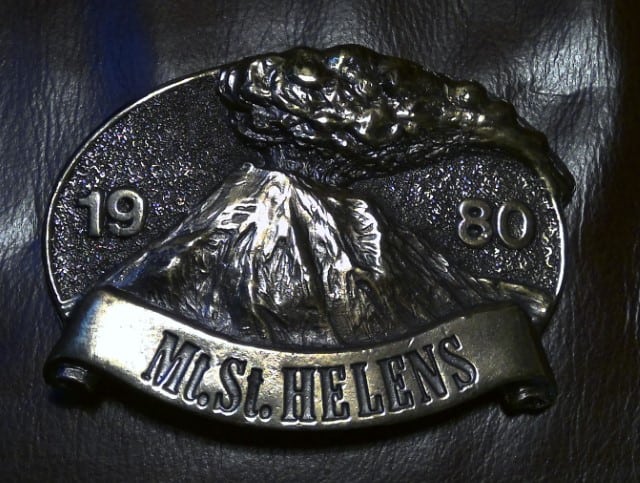 Vintage 1980 Mt St. Helens Belt Buckle for sale