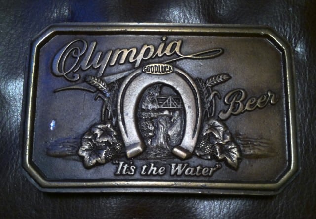 Vintage Olympia Beer Belt Buckle "Its the water" for sale