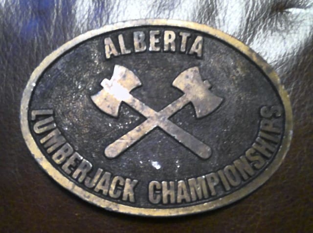 Vintage Alberta Lumberjack Championship Belt Buckle for sale