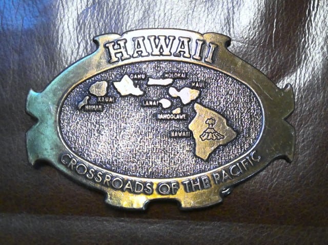 Vintage Hawaii Crossroads of the Pacific Belt Buckle for sale