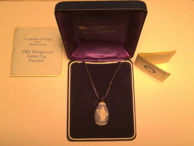 Vintage 1981 Wedgwood Easter Egg Pendant for sale