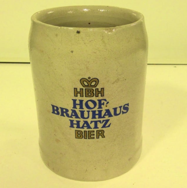 Hofbrauhaus Hatz Bier HBH Stoneware Beer Mug for sale on Hein Ventures' online