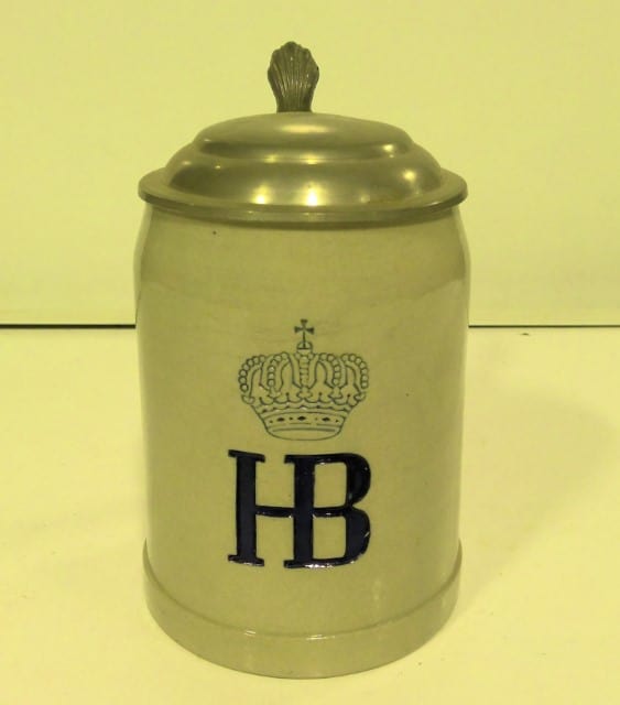 HB Stoneware Beer Stein for sale on Hein Ventures' online antiques and collectibles