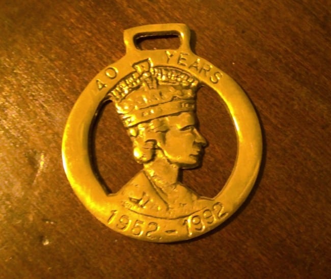 1952-1992 Queen Elizabeth II Brass Horse Medallion for sale