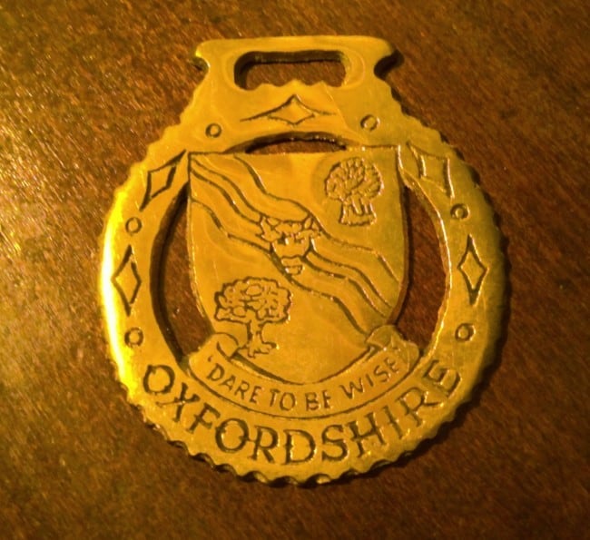 Vintage Oxfordshire Brass Horse Brass Medallion for sale