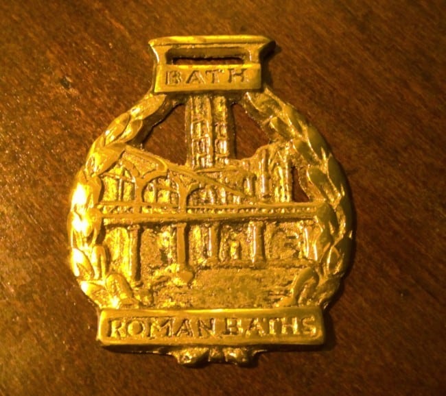 Vintage Souvenir Roman Baths Brass Horse Medallion for sale