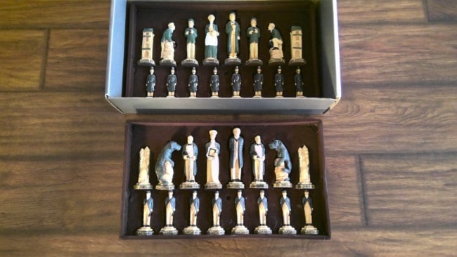 Studio Anne Carlton (SAC) Sherlock Holmes Painted Chess Set for sale