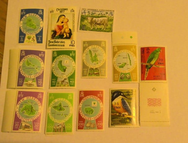 Collection of Vintage New Hebrides Postage Stamps for sale