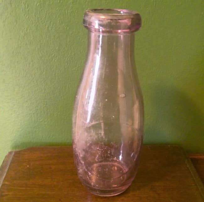 Antique Purple Glass 1 Pint Milk Bottle for sale