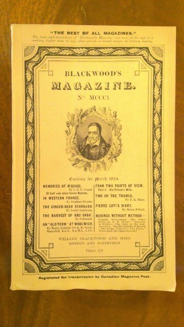 Blackwood's Magazine No. MCCCL March 1924 for sale