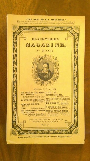 Blackwood's Magazine No. MCCCIV June 1924 for sale