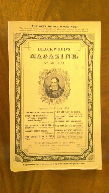 Blackwood's Magazine No. MCCCXI January 1925 for sale