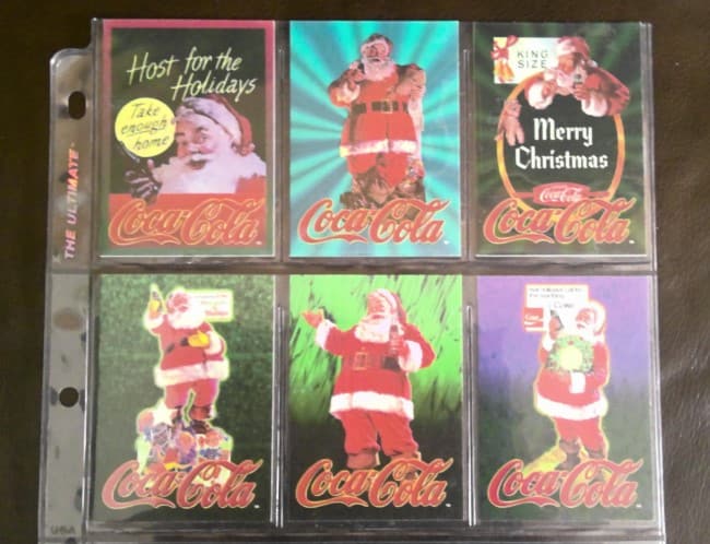 Coca Cola Super Premium Santa (Series 5) Embossed 6 Card Subset - 1995 Christmas for sale