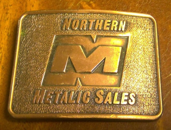 Vintage Northern Metalic Sales Belt Buckle for sale