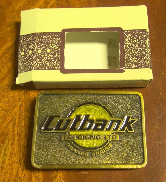 Vintage Cutbank Trucking Belt Buckle in Original Packaging for sale