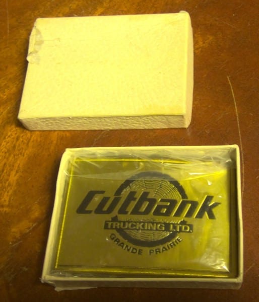 Vintage Cutbank Trucking Belt Buckle in original packaging for sale