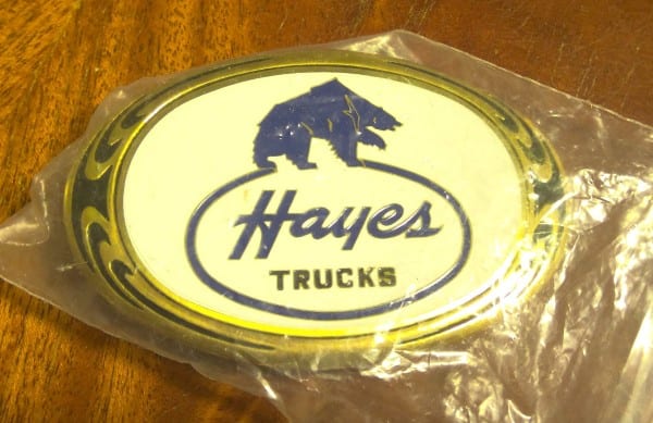 Vintage 1988 Hayes Trucks Belt Buckle for sale