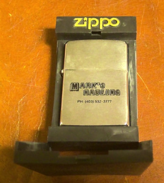 Vintage Zippo Light (unused) Mark's Hauling Advertising for sale