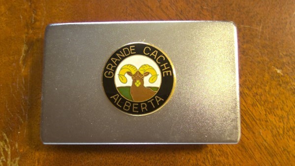 Vintage Grande Cache Alberta Souvenir Belt Buckle for sale